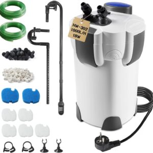 Filtro EXLECO 1000L/h para acuario hasta 300L con flujo ajustable