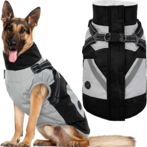 IECOii Abrigo Impermeable XL para Perros Grandes, Negro
