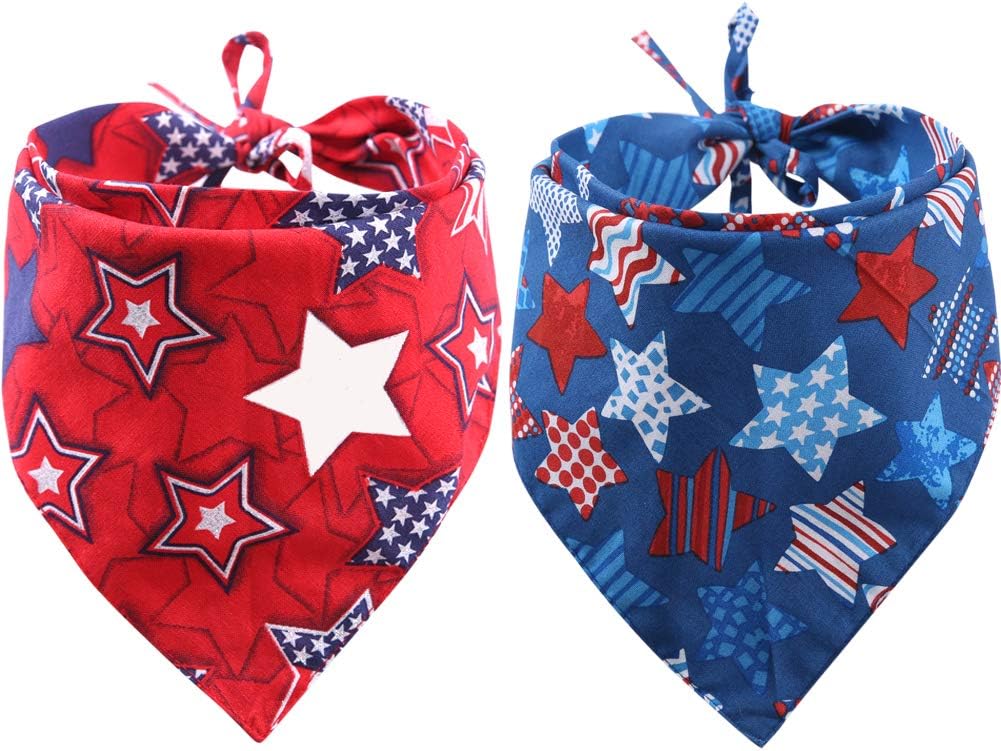 Bandanas patrióticas EE.UU. para mascotas, juego reversible