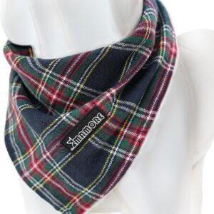Bandana MAMORE a cuadros para perros (verde oscuro, talla grande)