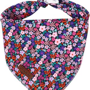 Bandana floral para perro talla L, algodón suave