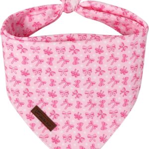 Bandana con lazo rosa para perro pequeño-mediano