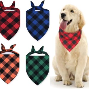 Set 4 bandanas para perros en algodón cuadros
