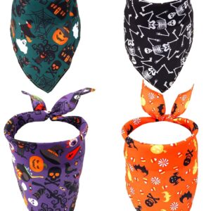4 Pañuelos Araña de Calabaza para Perros/Gatos Halloween
