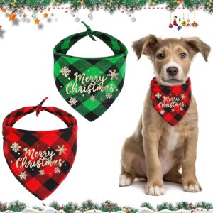 Bandana Navidad perros 2 unidades: rojo y verde, personalizable