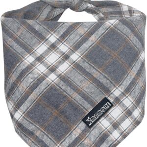 Pañuelo ajustable para perros y gatos a cuadros gris (L)