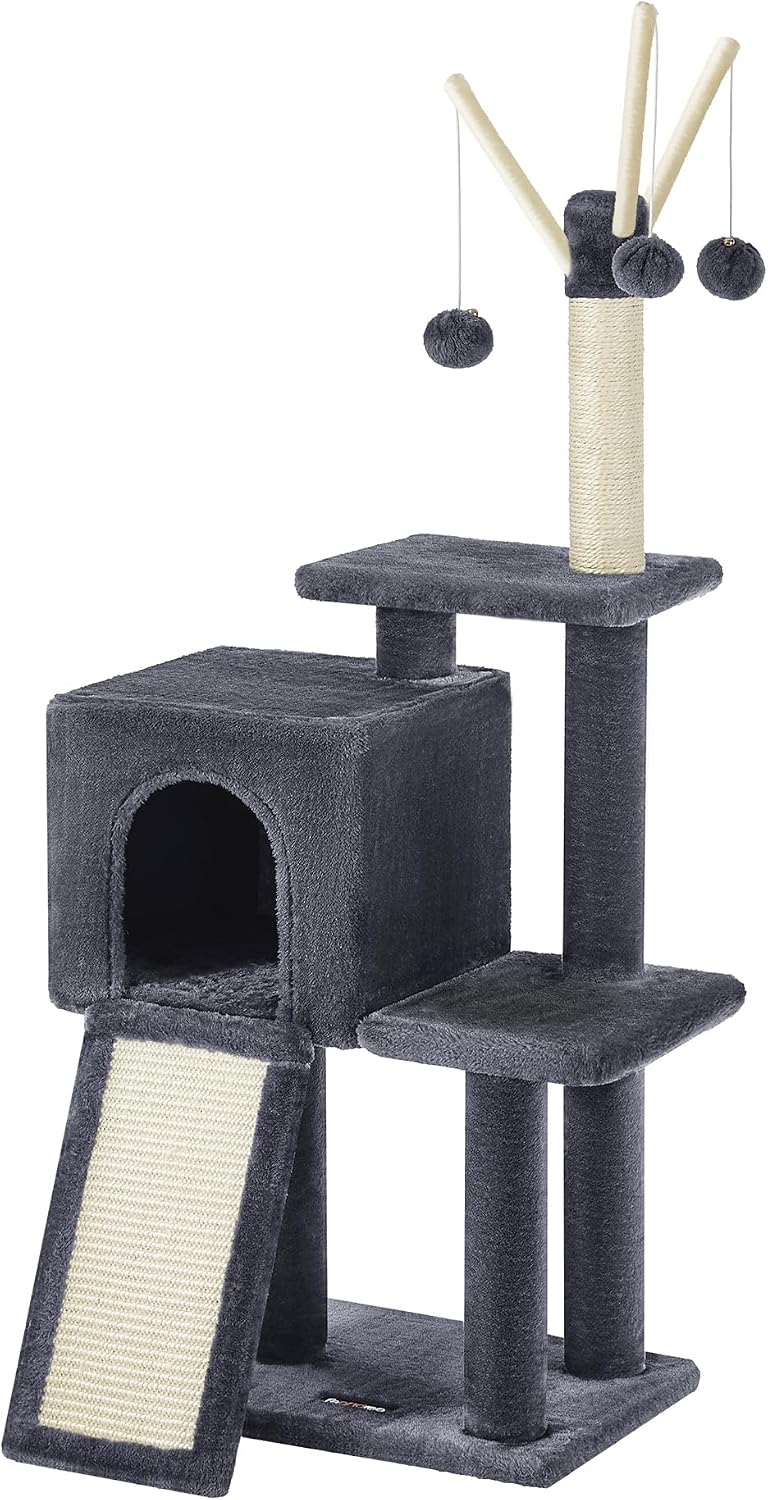 Feandrea Torre de Juegos para Gatos 2 Niveles, Gris PCT143G01
