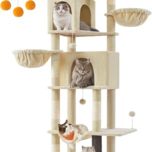 Feandrea Torre Gatos 190 cm, 2 Cuevas, Juego y Descanso