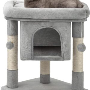 Árbol rascador para gatos Lionto 60 cm, gris claro