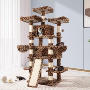 Allewie Catry: Árbol para gatos de 68 pulgadas, con 2 condominios