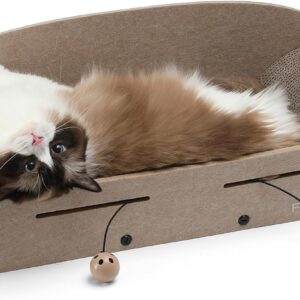 Rascador gatos FUKUMARU 66 cm beige + juguete