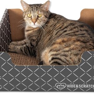 Caja rascadora Hide & Scratch para gatos, diamante gris oscuro
