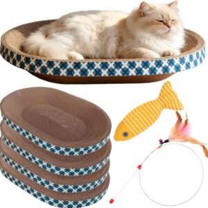 Pack 4 rascadores cartón Spindro para gatos