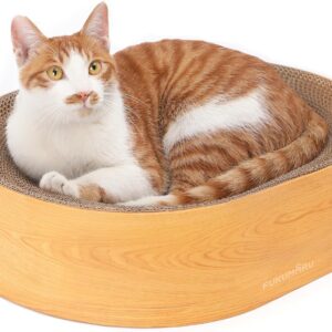 FUKUMARU Rascador ovalado para gatos con diseño ergonómico