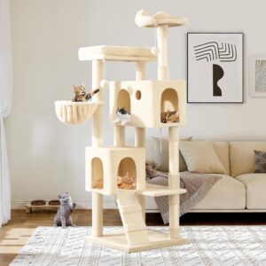 Torre para gatos Allewie 64" con 2 condominios y juego