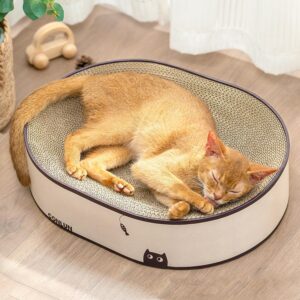 Rascador para gatos Conlun 2 en 1 con cama ovalada