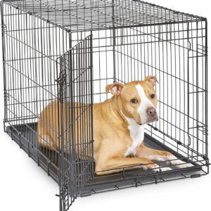 New World Jaula plegable metal perro 91 cm seguridad mejorada