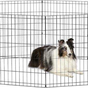 Corral plegable New World E-Coat negro para mascotas