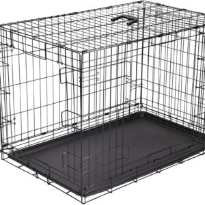 Amazon Basics Jaula metálica plegable para perro, negro, 91x58x64 cm