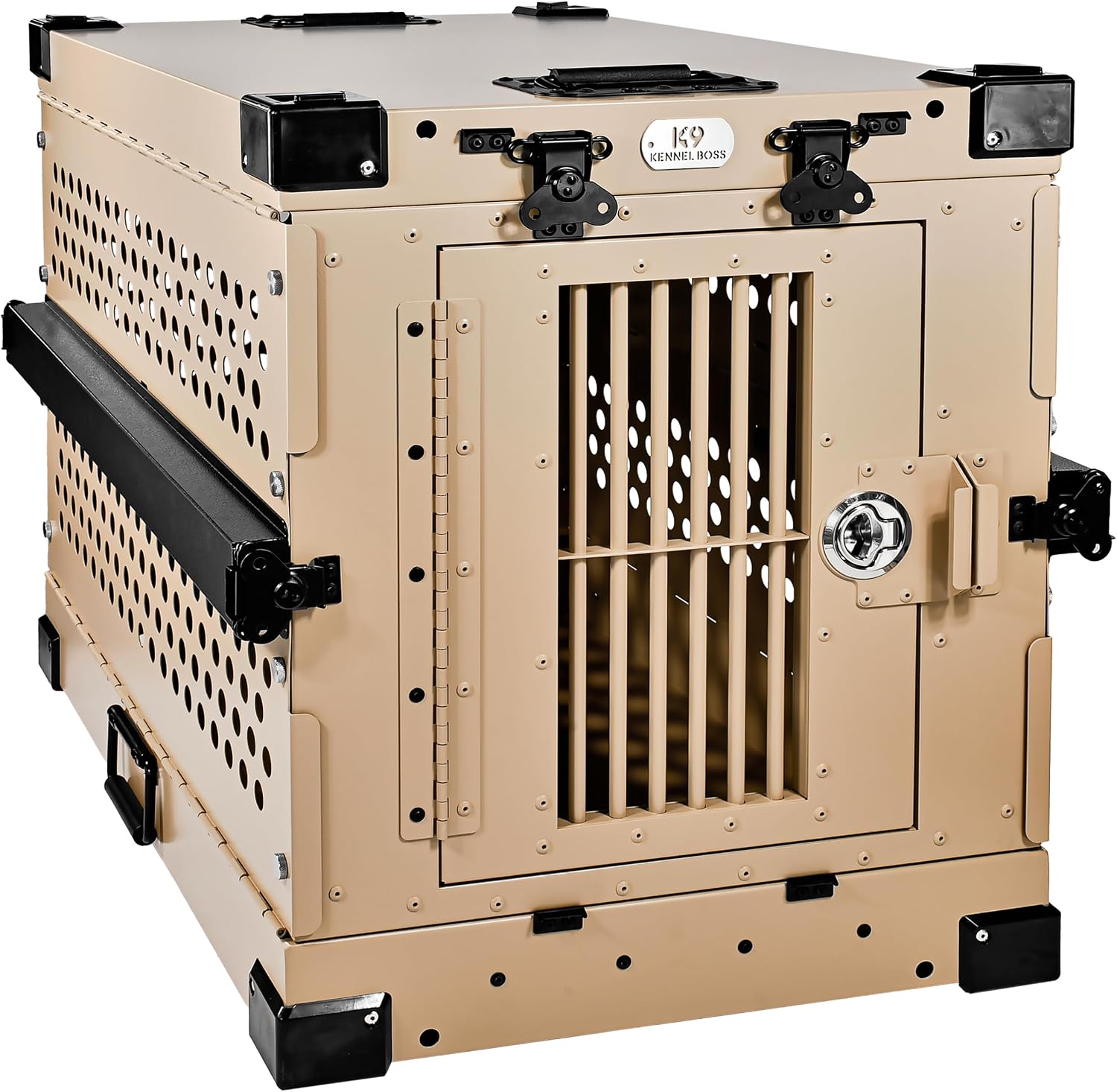 K9 Kennel Boss Jaula plegable de aluminio para perros pequeña bronceado
