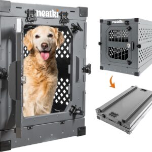 Jaula plegable Neatki para perros medianos, gris, 86 cm