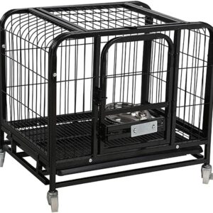 Jaula para mascotas negra estilo villa, ideal perros y gatos