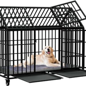 Jaula perro grande Snuowu 54/48" con ruedas y 2 bandejas
