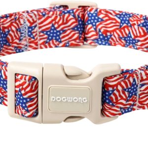 Collar DOGWONG patriótico rojo, blanco y azul para perros