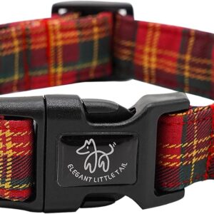 Collar navideño cuadros rojos para perros pequeños