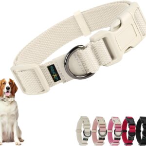 Collar perro mediano algodón ajustable Beige Playexen