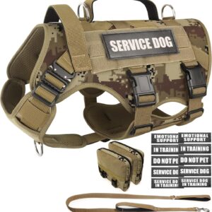 WINSEE Arnés táctico para perro con correa MOLLE