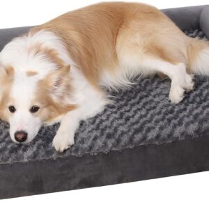 KSIIA Cama Ortopédica para Perros XL (105x70 cm) - Gris