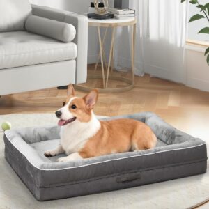 Upvilla Cama Ortopédica para Perros - Sofá Impermeable Gris Grande