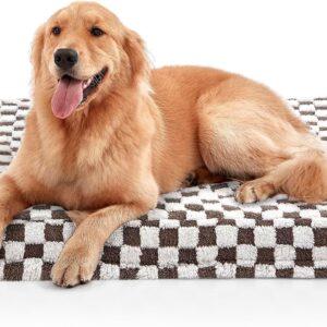 Cama ortopédica JOEJOY para perros grandes, 42x28 cm, café