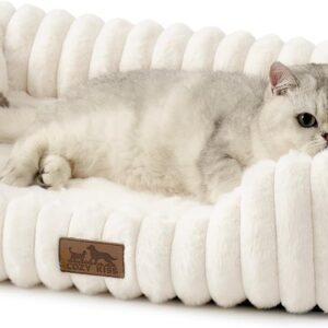 Cama ortopédica Cozy Kiss para perros y gatos beige