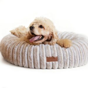 Cama ortopédica FUKUMARU para perros, 64x64 cm, beige