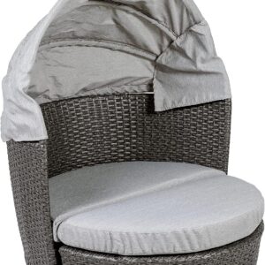 Greemotion Cama para Perros con Techo y Cojines Gris