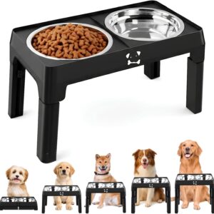 Comedero elevado para perros con 5 alturas ajustables
