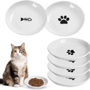6 Cuencos de Cerámica para Gatos con Diseño de Peces (HAOYULUO)