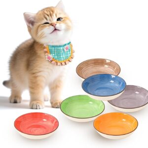 Comederos gatos cerámica 6 piezas colores arcoíris