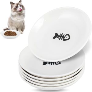 Galerie SV 6 comederos de cerámica para gatos, diseño hueso de pez