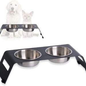 Comedero elevado doble PETLINUS para gatos o perros pequeños (2x320 ml)