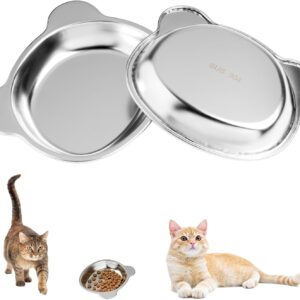 2 cuencos de acero inoxidable para gatos y perros pequeños