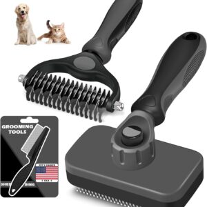 Kit 3 cepillos perros Augwind para deslanar y limpiar