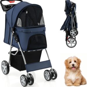 Cochecito SOARS para perros hasta 15 kg (azul oscuro)