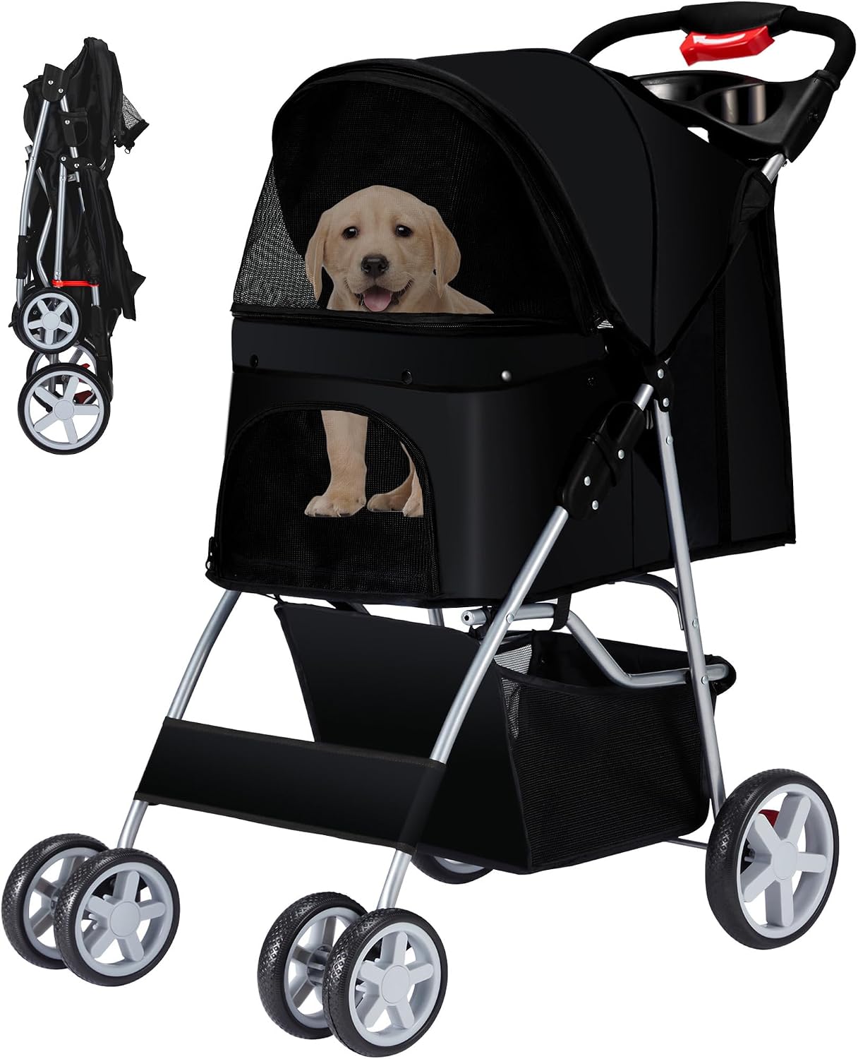 Cochecito plegable para mascotas medianas/pequeñas