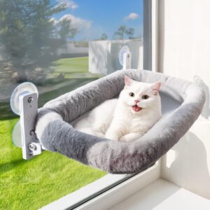 Hamaca para gatos en ventana con cojín lavable y ventosas