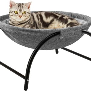Hamaca para gatos LIFLIX, cama elevada gris, exterior e interior