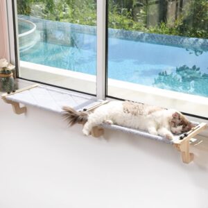 Zakkart 2 perchas ventana gatos hamaca pino metal
