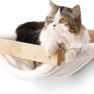 Hamaca para gatos FUKUMARU de madera maciza, hasta 18 kg